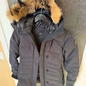 Canada Goose Black Puffer Jacket with Fur Trim